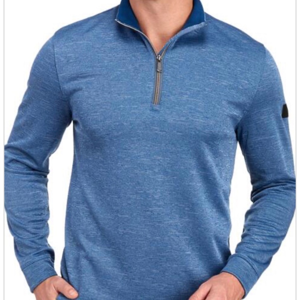 GREG NORMAN Space Dye Quarter Zip Up Play Dry XL